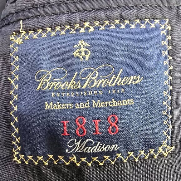 Brooks Brothers 1818 Madison SaxXon Navy Pinstripe Wool Suit Coat 45L - Picture 4 of 15